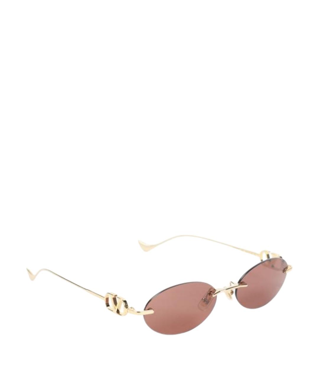 VALENTINO Золотые металлические солнцезащитные очки, фото 1