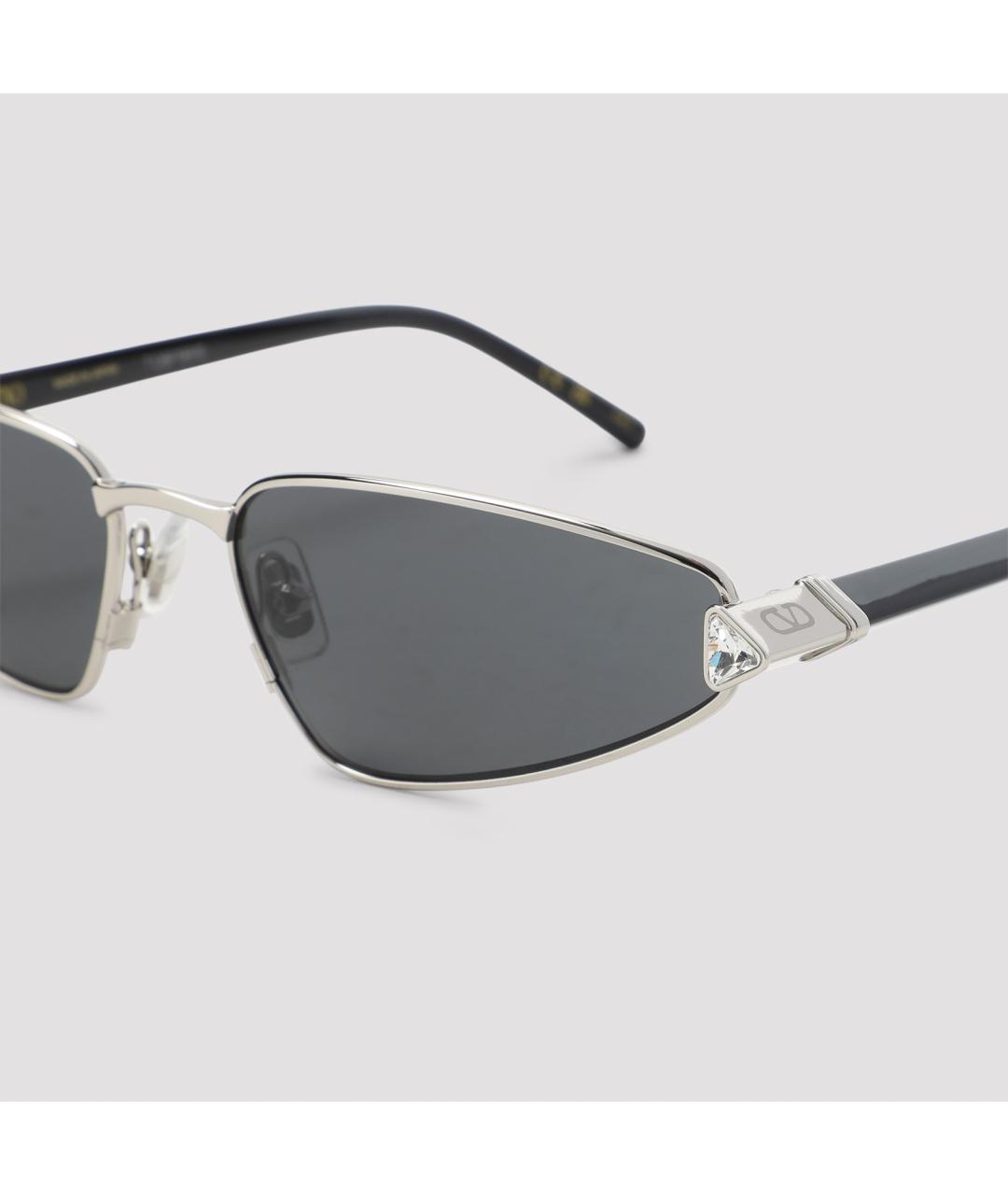 VALENTINO Серебряные металлические солнцезащитные очки, фото 4
