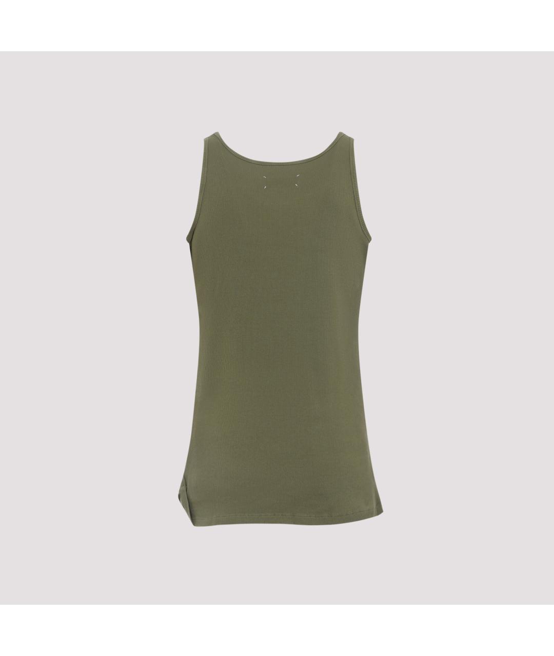 MAISON MARGIELA Зеленая хлопковая майка, фото 3