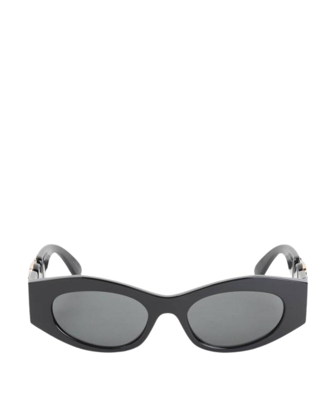 VERSACE Черные металлические солнцезащитные очки, фото 1