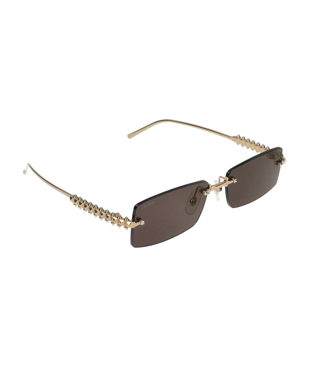 CARTIER Золотые металлические солнцезащитные очки, фото 4