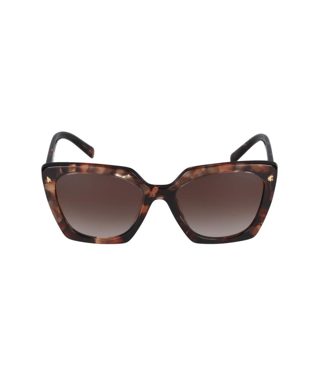 PRADA Коричневые пластиковые солнцезащитные очки, фото 2