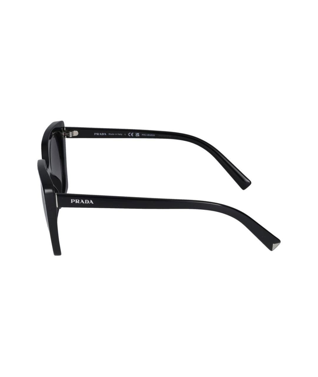 PRADA Черные пластиковые солнцезащитные очки, фото 3