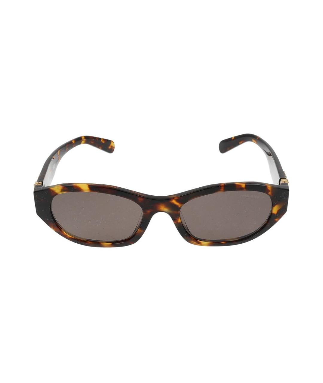 MIU MIU Коричневые пластиковые солнцезащитные очки, фото 2