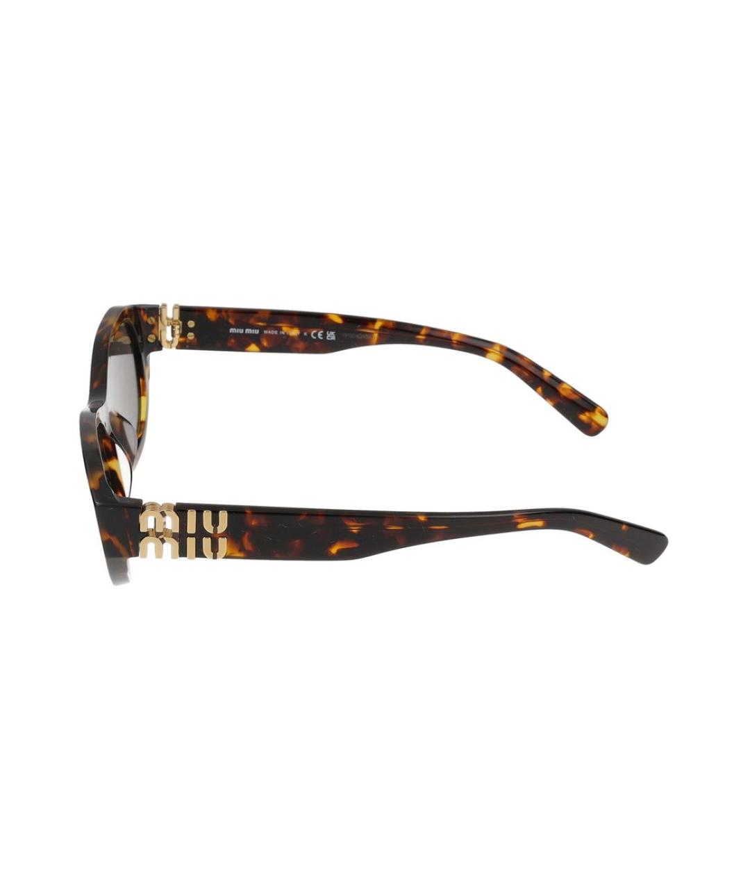 MIU MIU Коричневые пластиковые солнцезащитные очки, фото 3