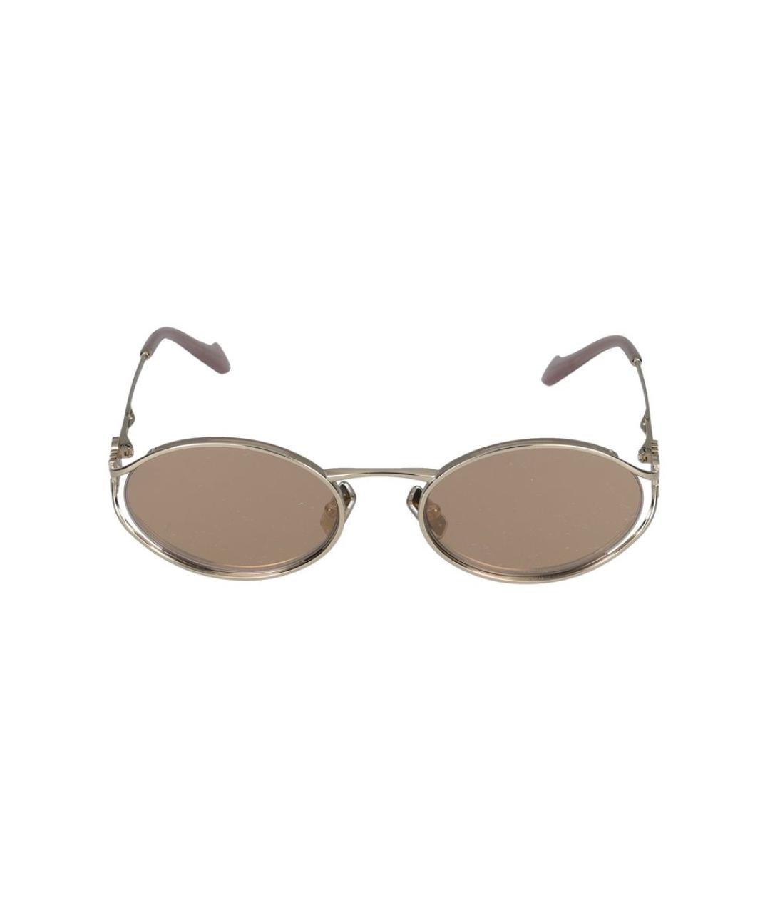 MIU MIU Золотые металлические солнцезащитные очки, фото 2