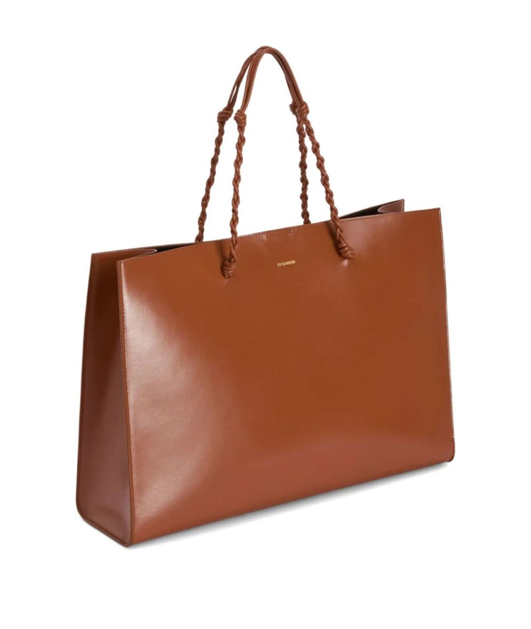 JIL SANDER Коричневая кожаная сумка тоут, фото 3