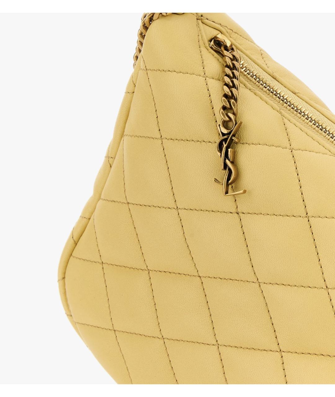 SAINT LAURENT Желтая кожаная сумка через плечо, фото 3