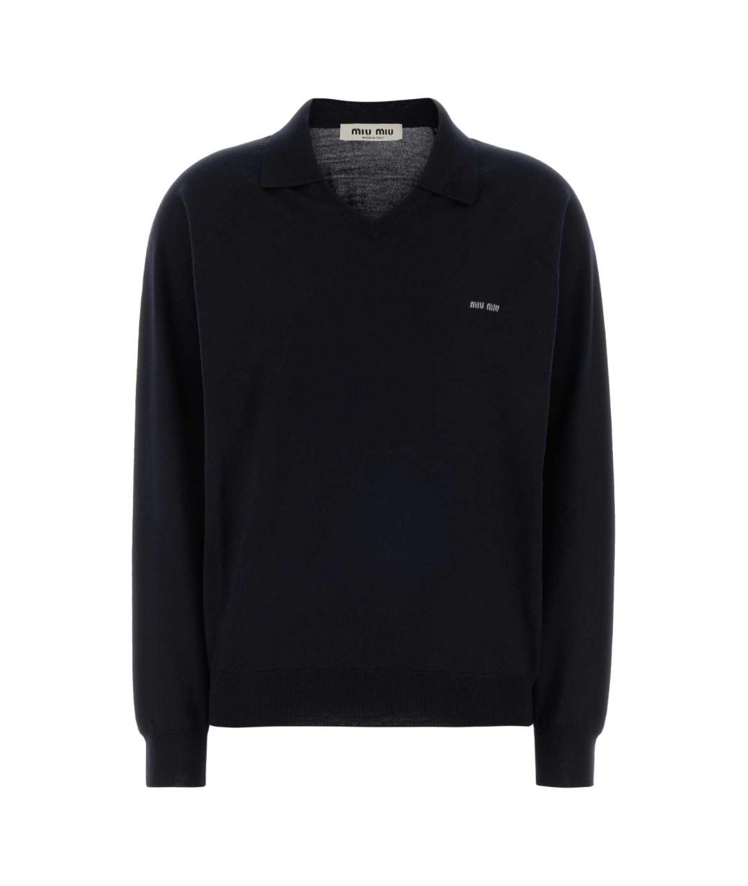 MIU MIU Темно-синий шерстяной джемпер / свитер, фото 1