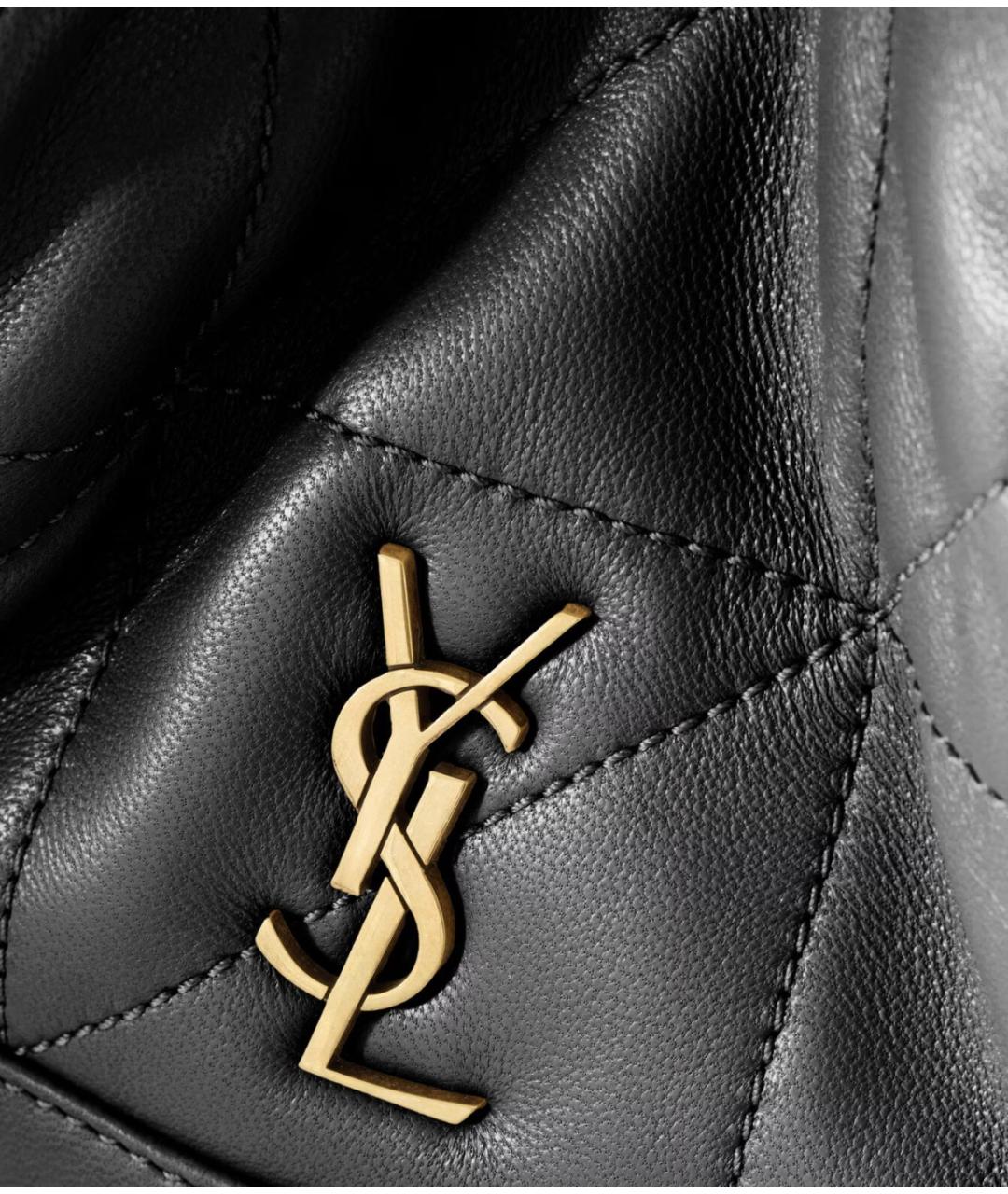 SAINT LAURENT Черная кожаная сумка тоут, фото 7