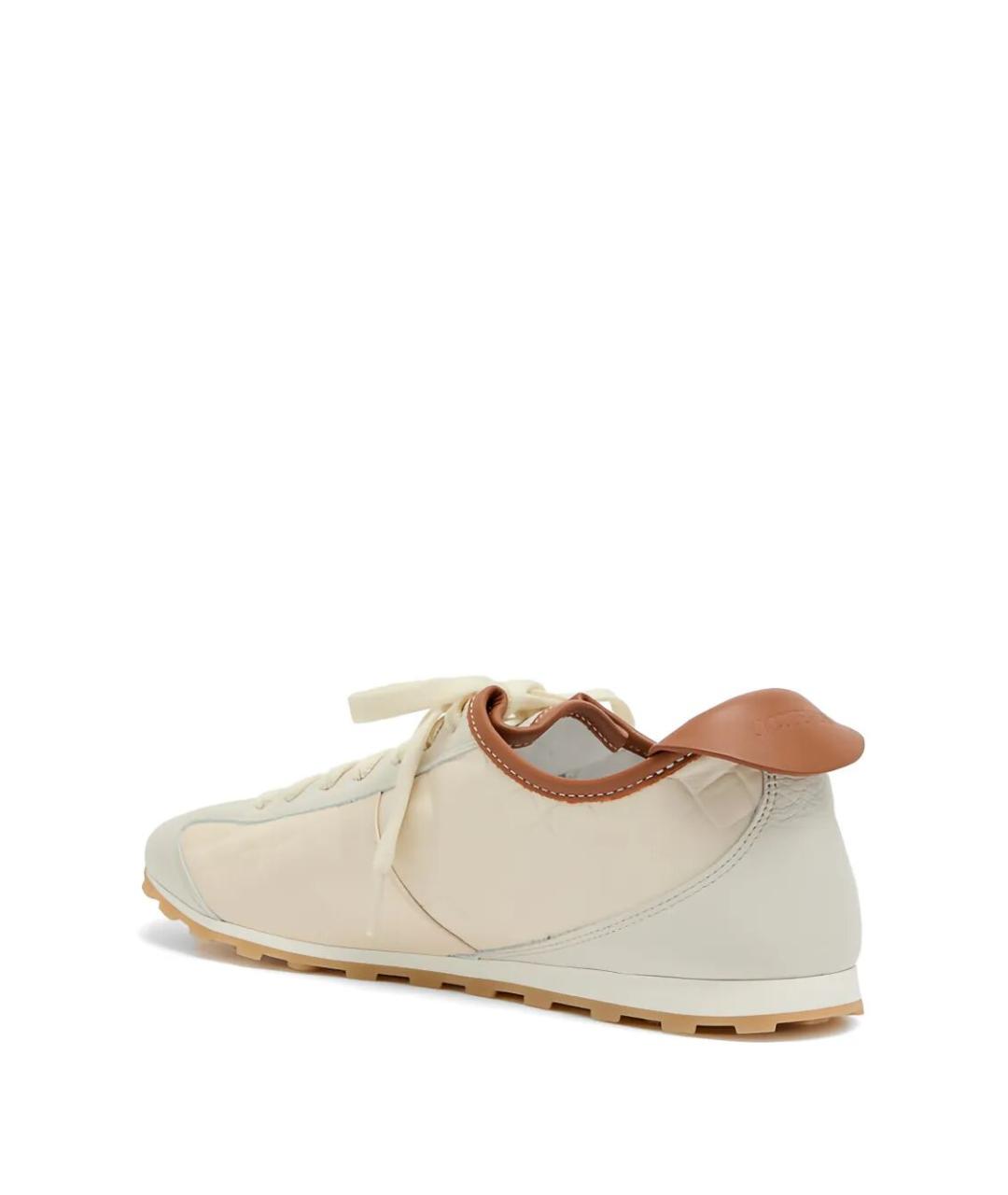 JACQUEMUS Бежевые кожаные низкие кроссовки / кеды, фото 3