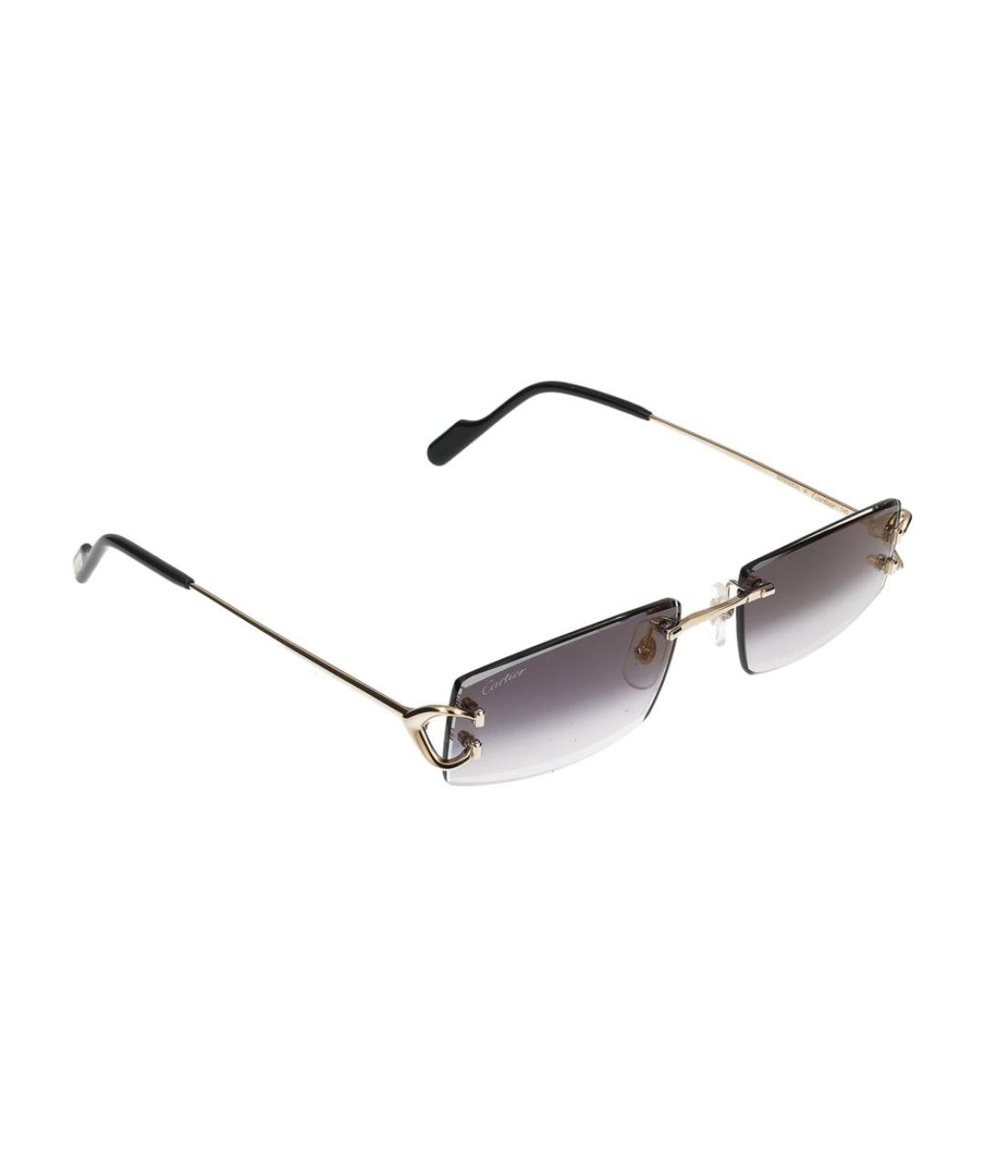 CARTIER Золотые металлические солнцезащитные очки, фото 4