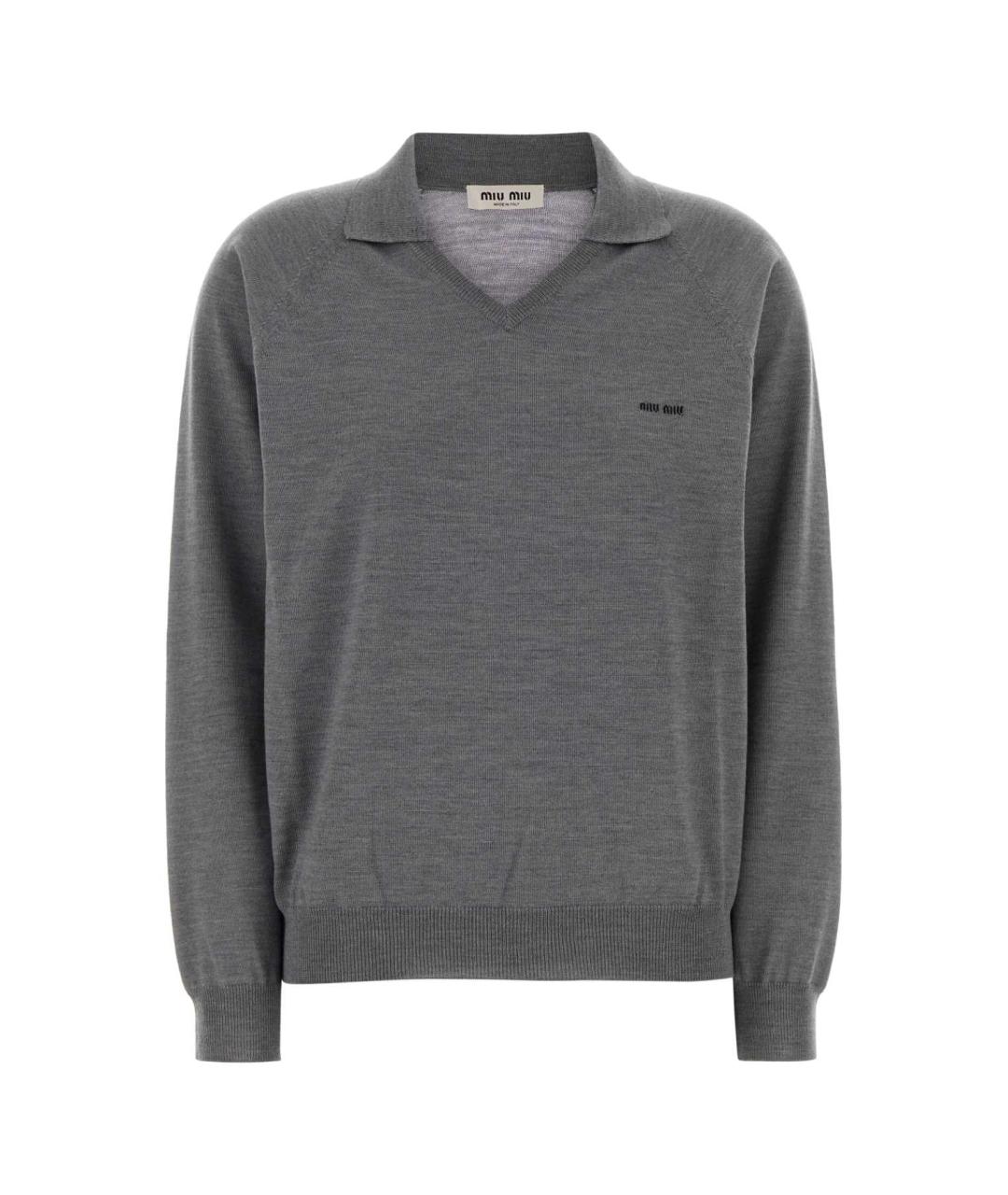 MIU MIU Серый шерстяной джемпер / свитер, фото 1