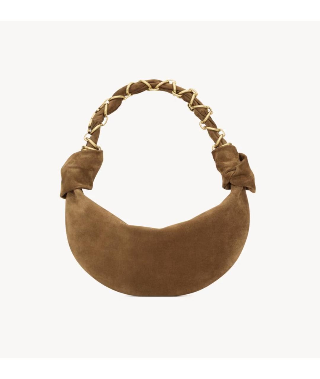 SAINT LAURENT Коричневая замшевая сумка через плечо, фото 5