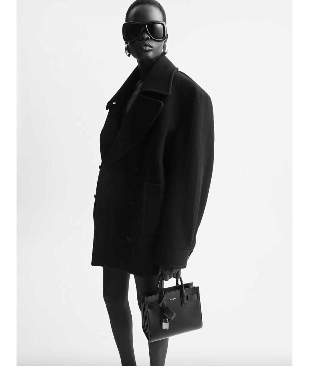 SAINT LAURENT Желтая кожаная сумка с короткими ручками, фото 6