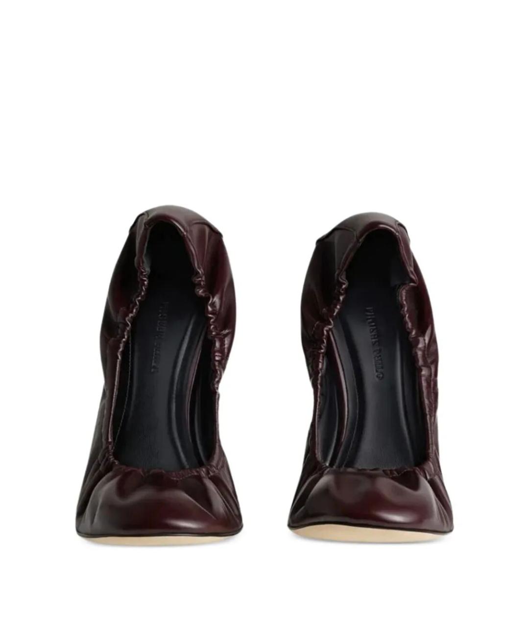 PHOEBE PHILO Бордовые кожаные туфли, фото 4