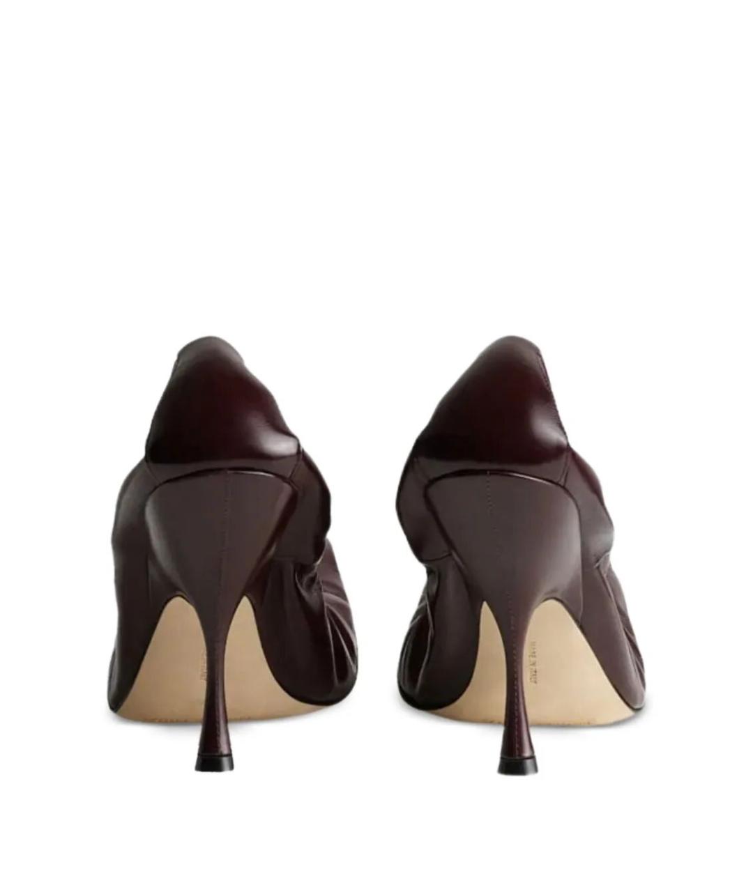 PHOEBE PHILO Бордовые кожаные туфли, фото 3