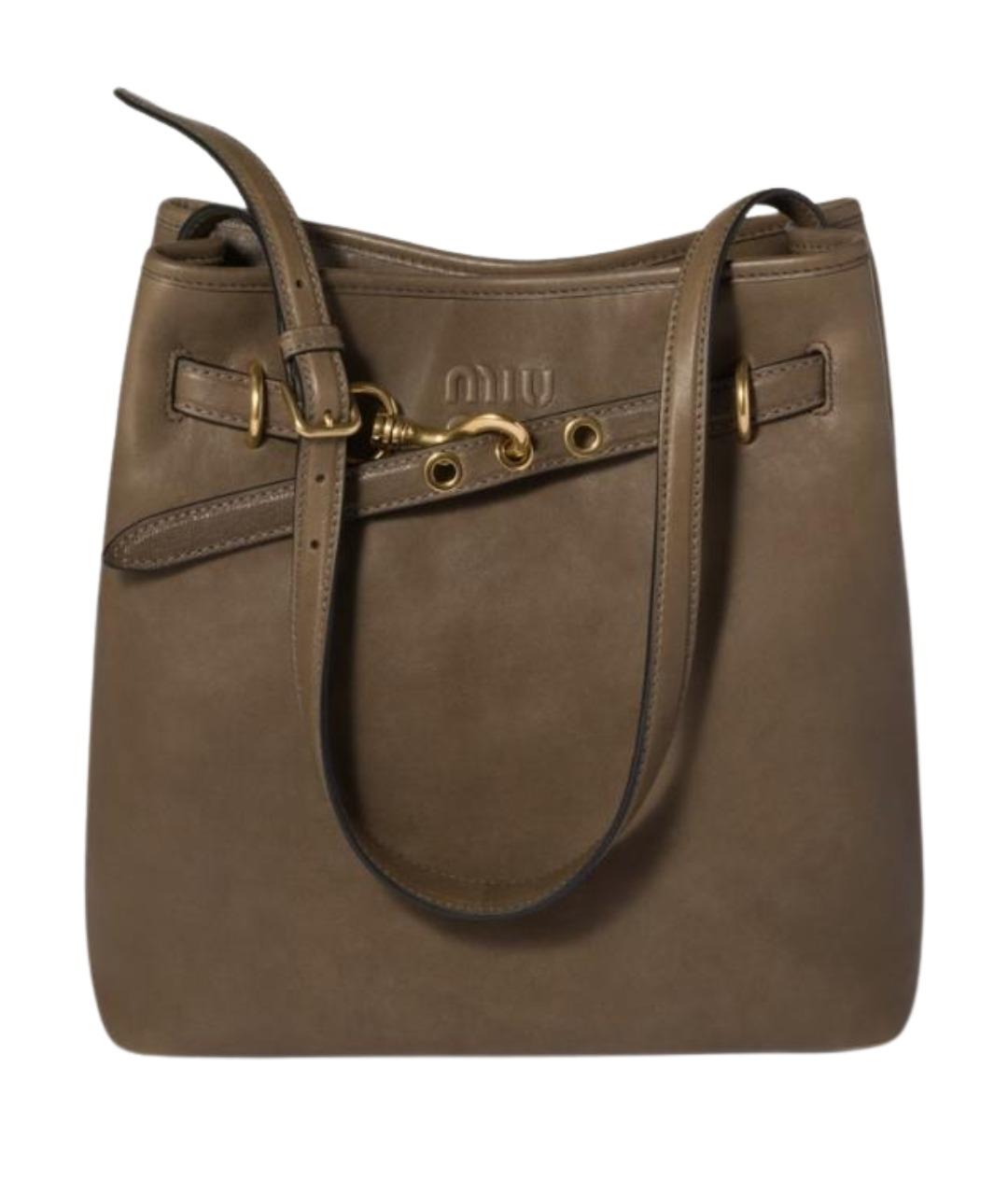 MIU MIU Коричневая кожаная сумка через плечо, фото 1
