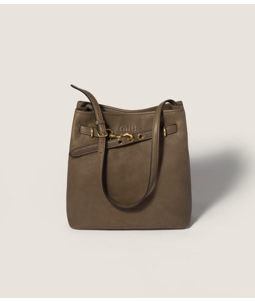 MIU MIU Коричневая кожаная сумка через плечо, фото 6