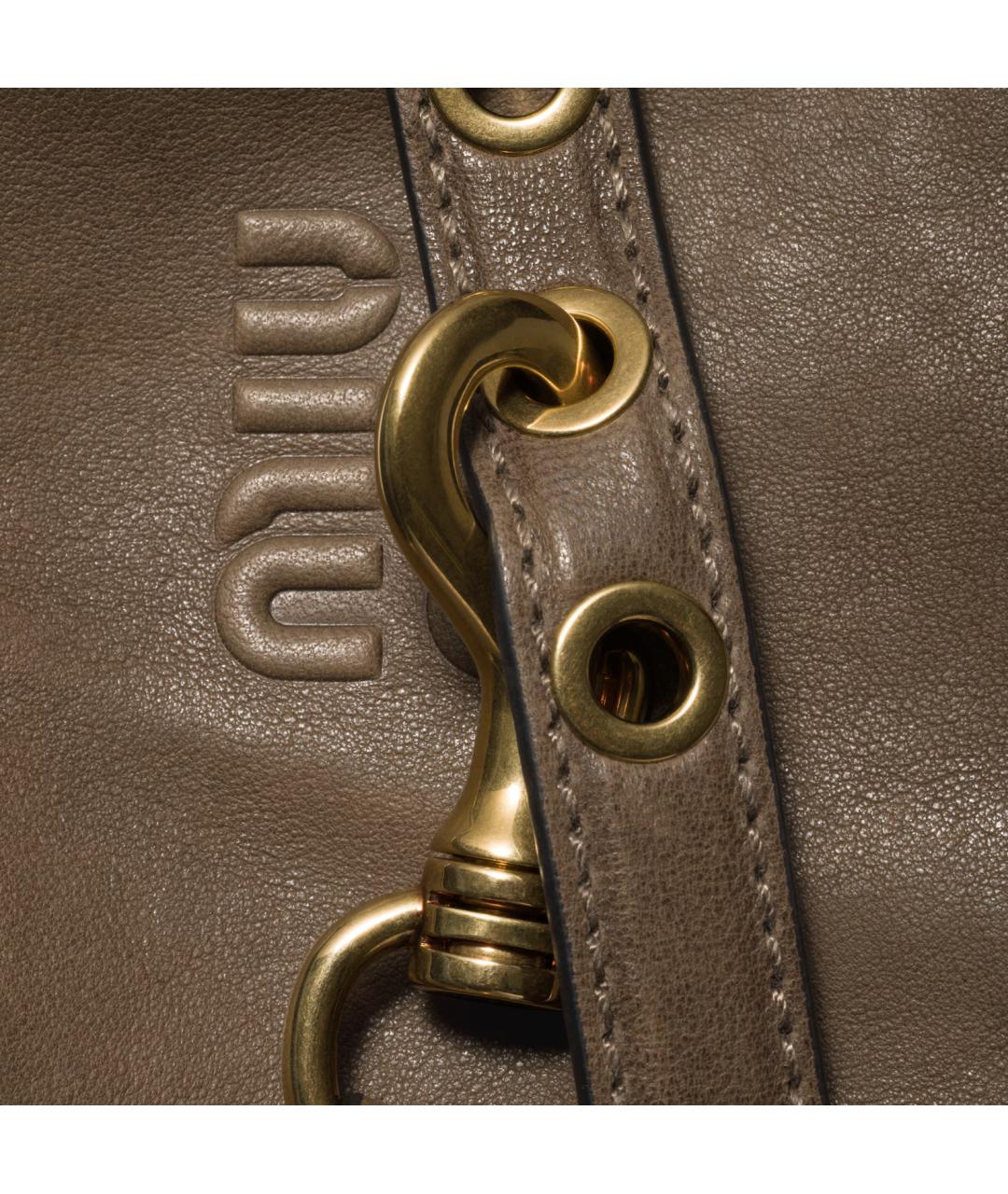MIU MIU Коричневая кожаная сумка через плечо, фото 5