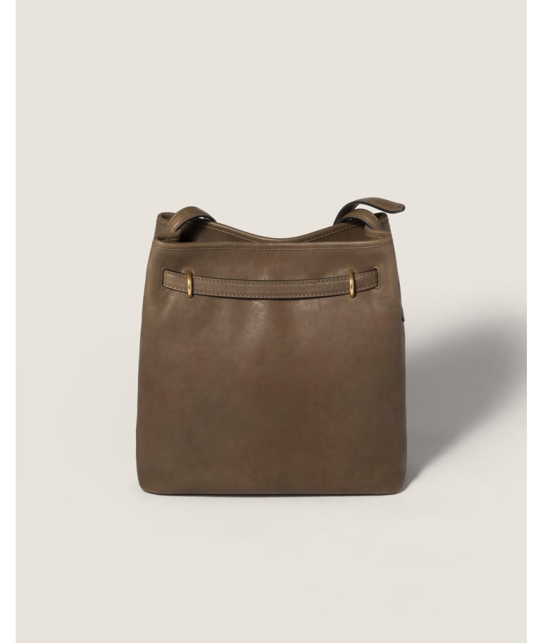 MIU MIU Коричневая кожаная сумка через плечо, фото 3