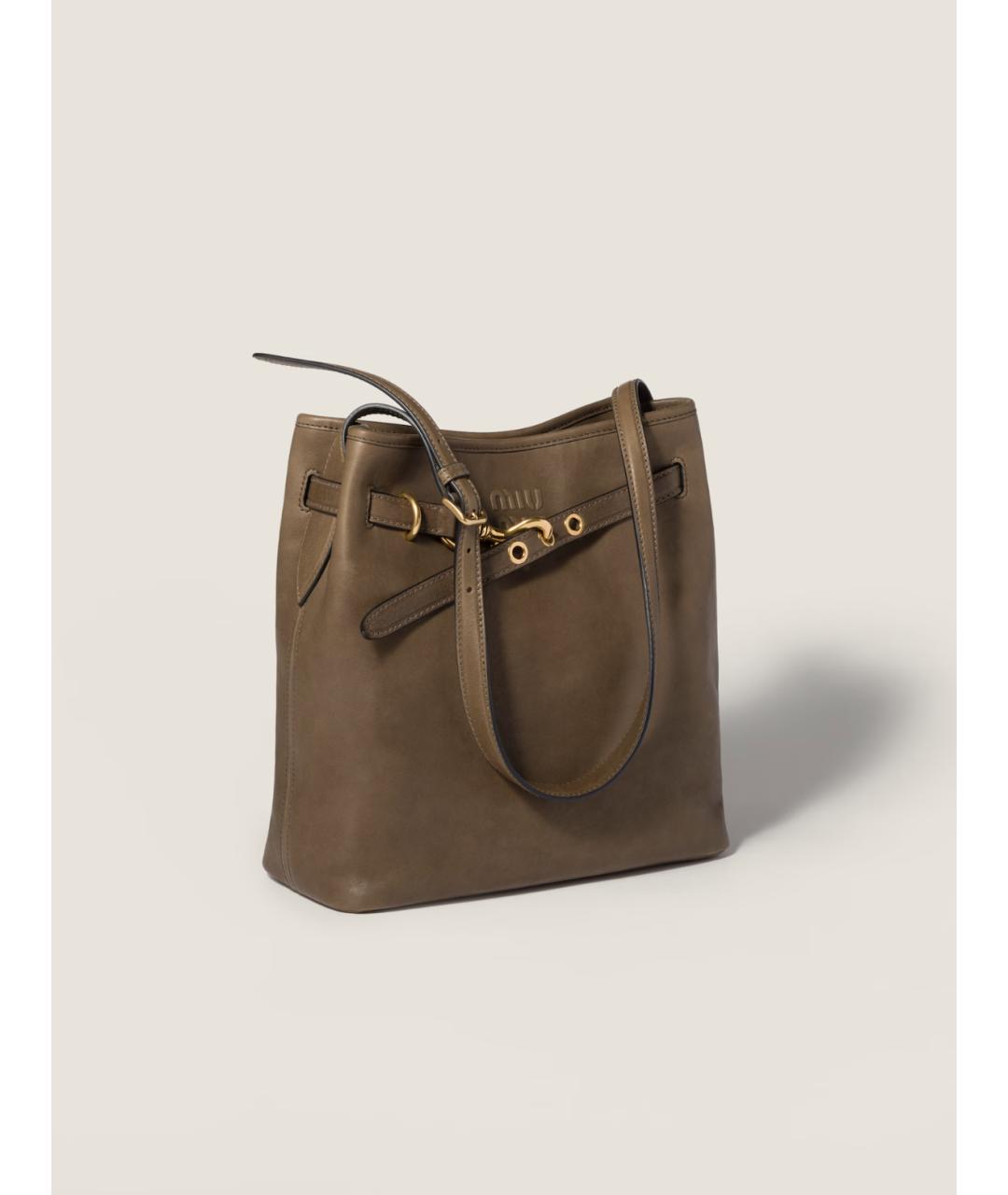 MIU MIU Коричневая кожаная сумка через плечо, фото 2