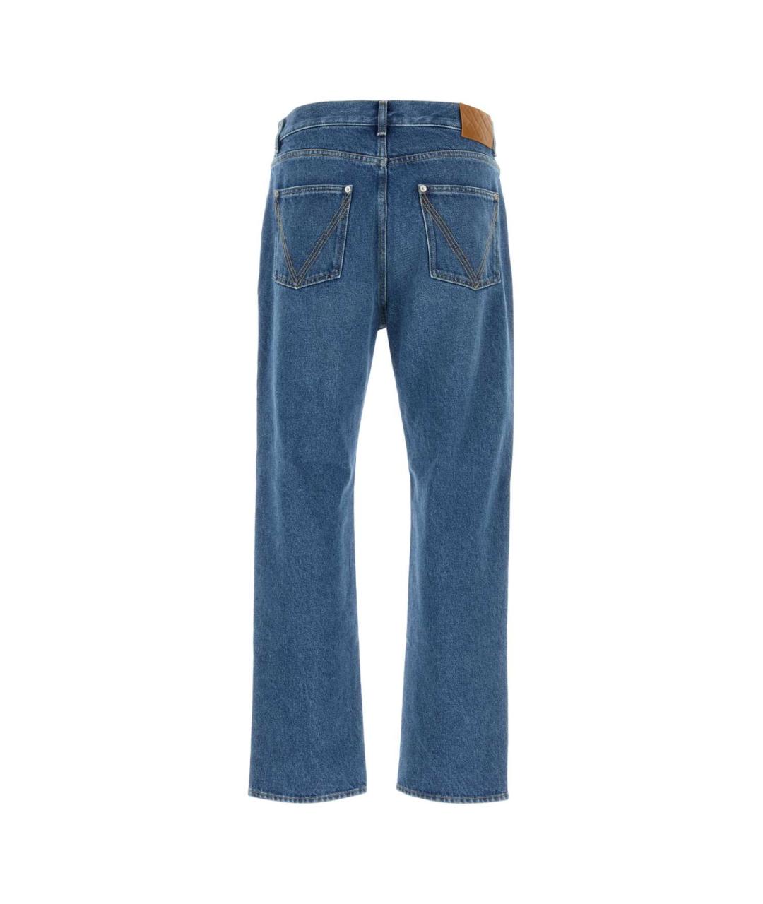 BOTTEGA VENETA Голубые хлопковые прямые джинсы, фото 2