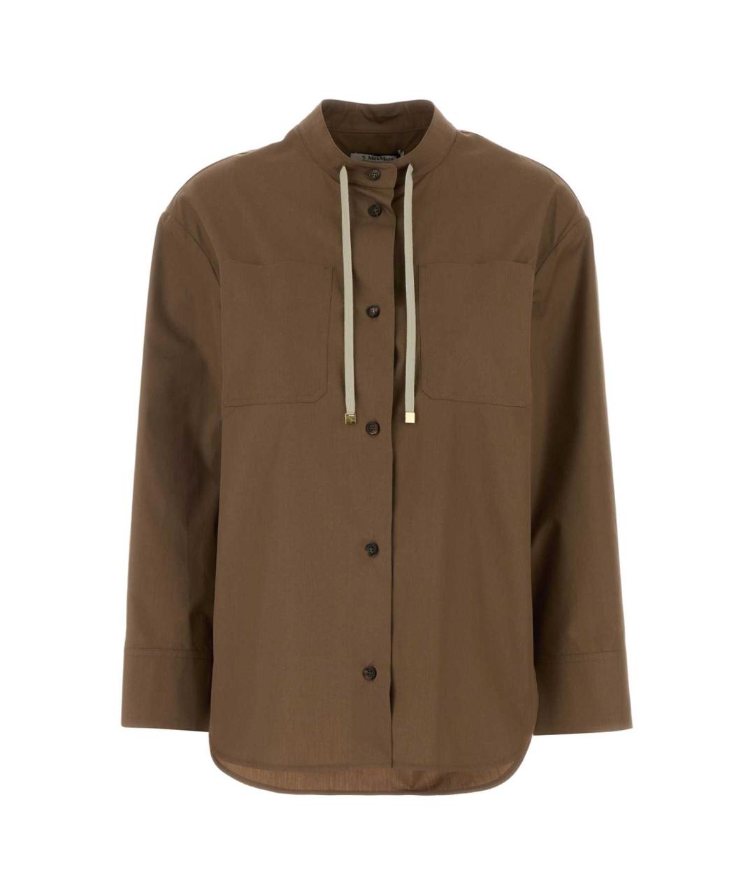 'S MAX MARA Коричневая хлопковая рубашка, фото 1