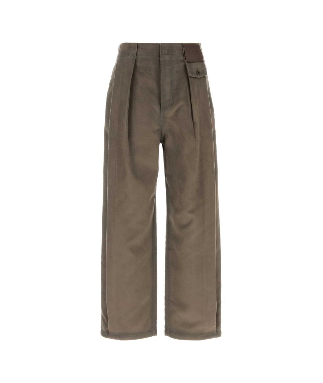 LOEWE Коричневые хлопковые повседневные брюки, фото 1