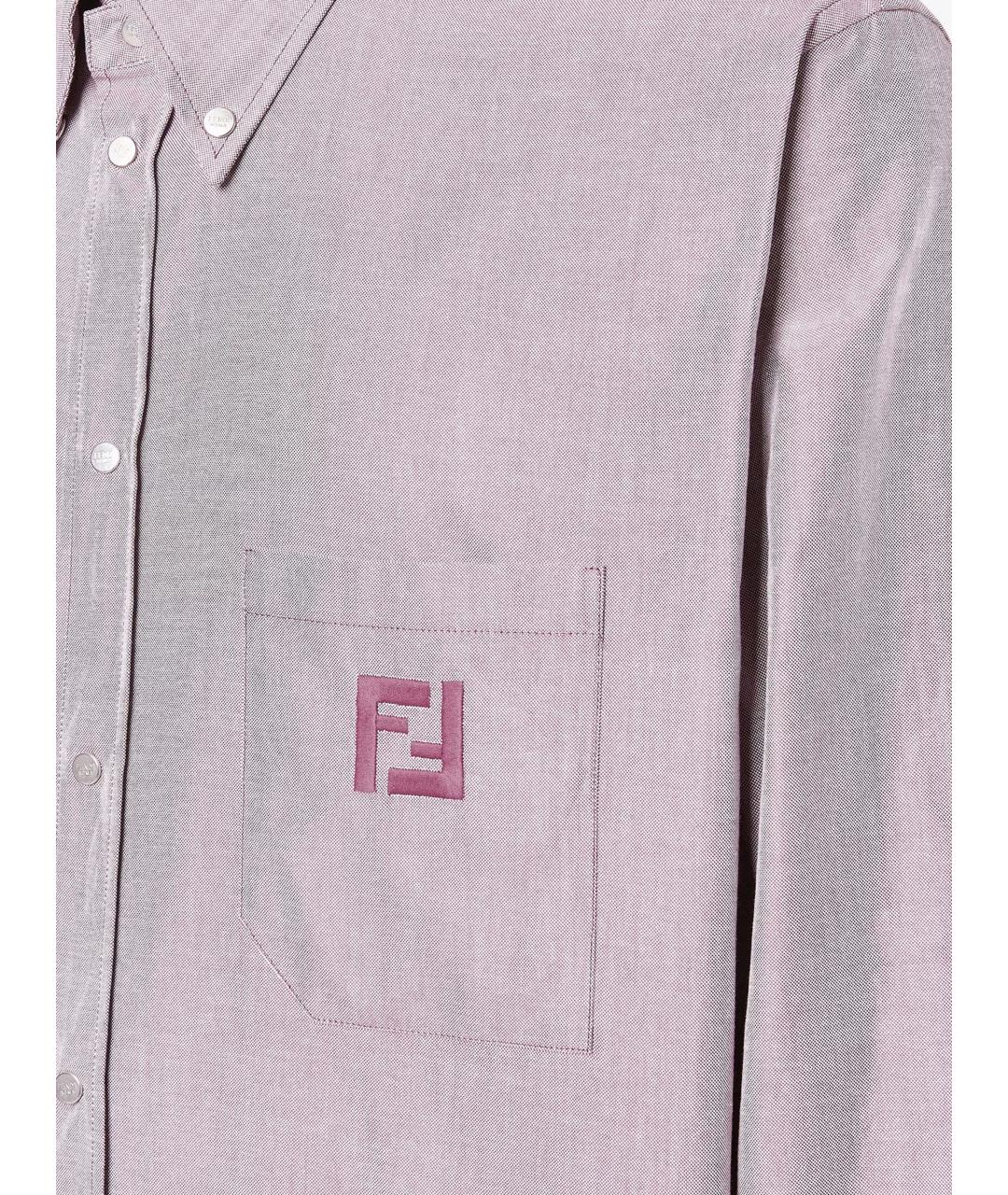 FENDI Фиолетовая хлопковая кэжуал рубашка, фото 4