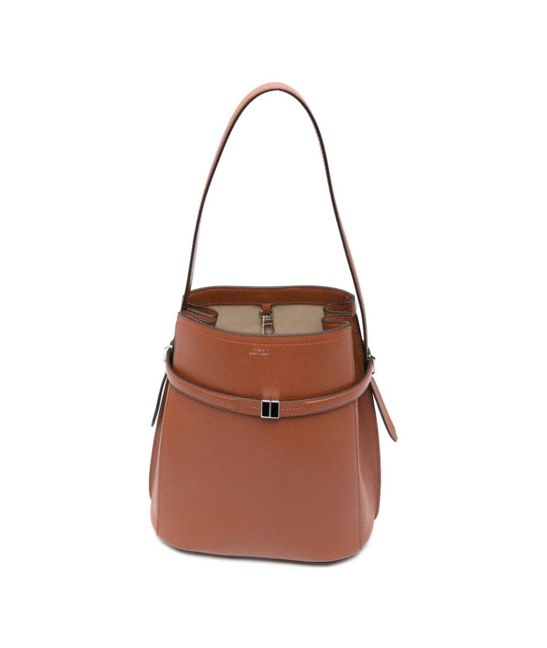 TOTEME Коричневая кожаная сумка через плечо, фото 3