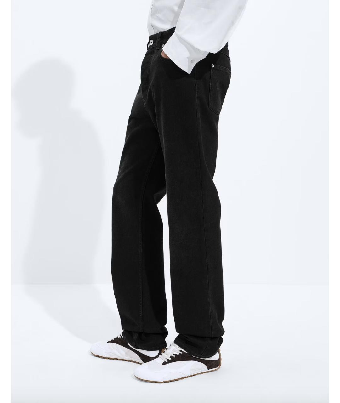 BOTTEGA VENETA Черные хлопковые прямые джинсы, фото 4