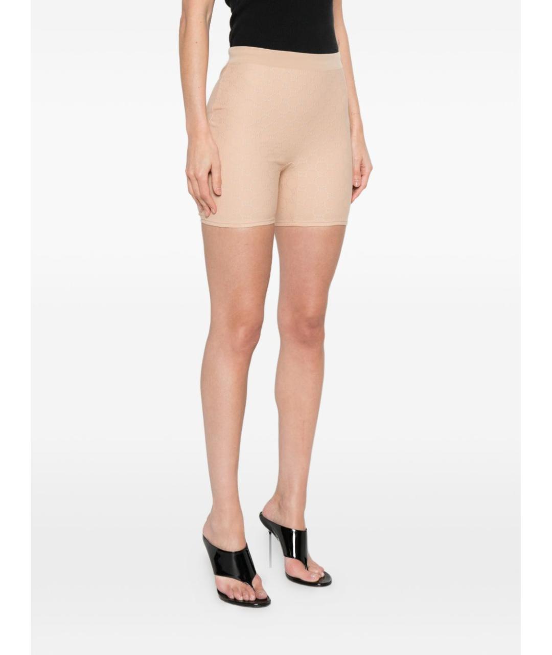 GUCCI Бежевые полиамидовые леггинсы и велосипедки, фото 3