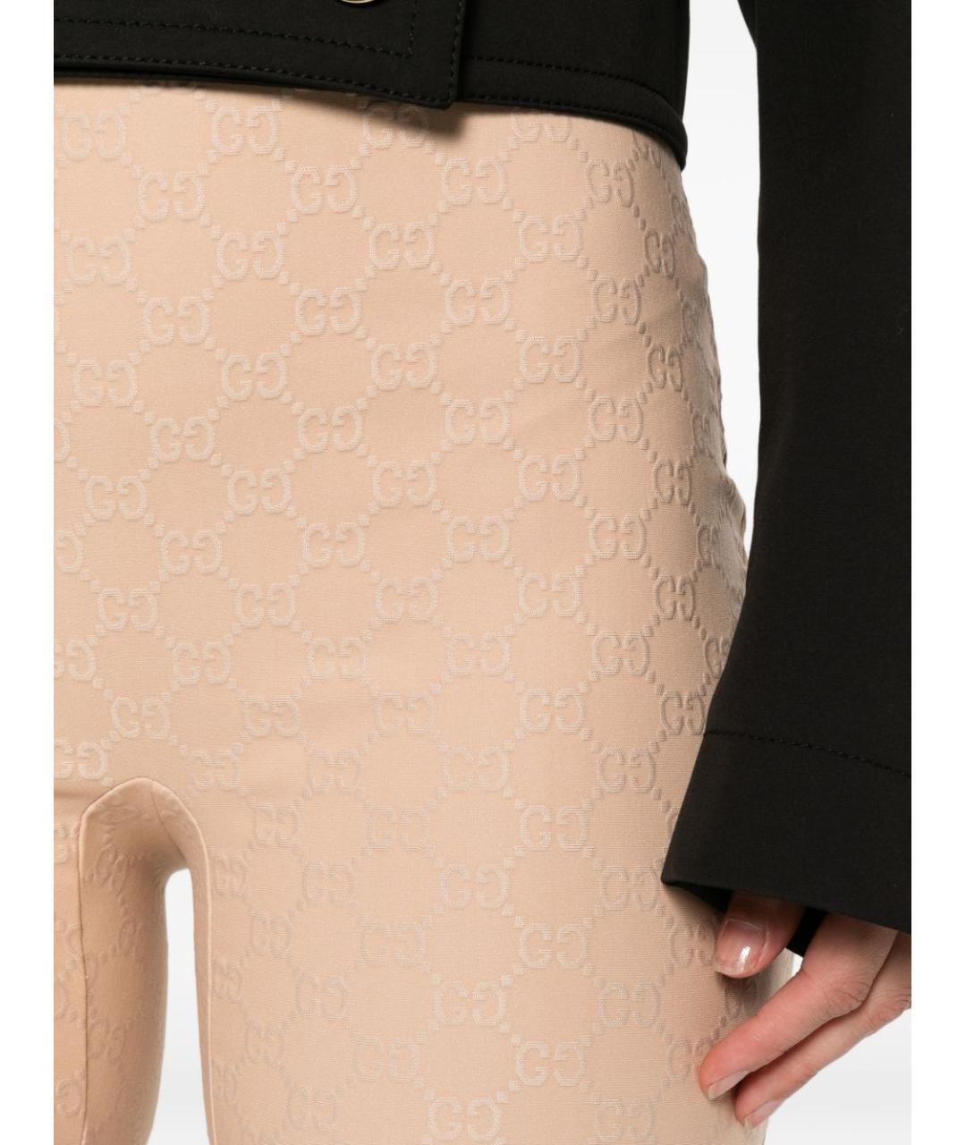 GUCCI Бежевые полиамидовые леггинсы и велосипедки, фото 2