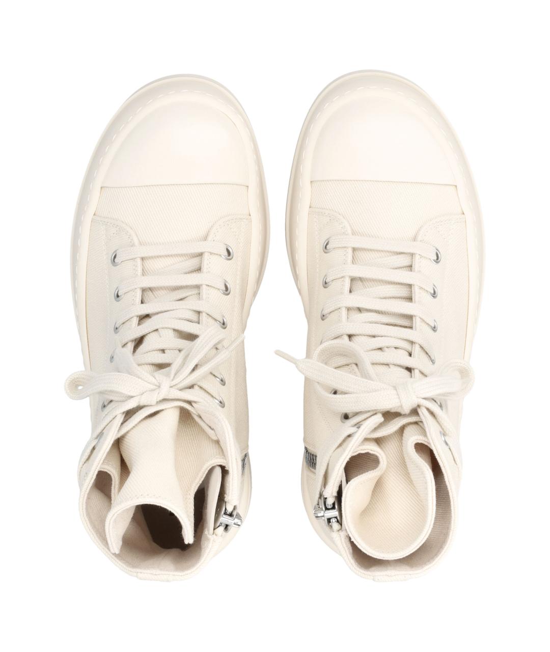 RICK OWENS Белые текстильные кеды, фото 2