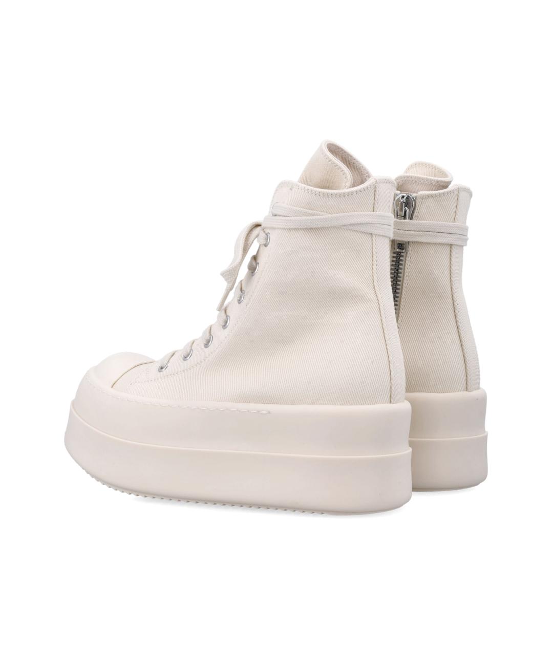 RICK OWENS Белые текстильные кеды, фото 4