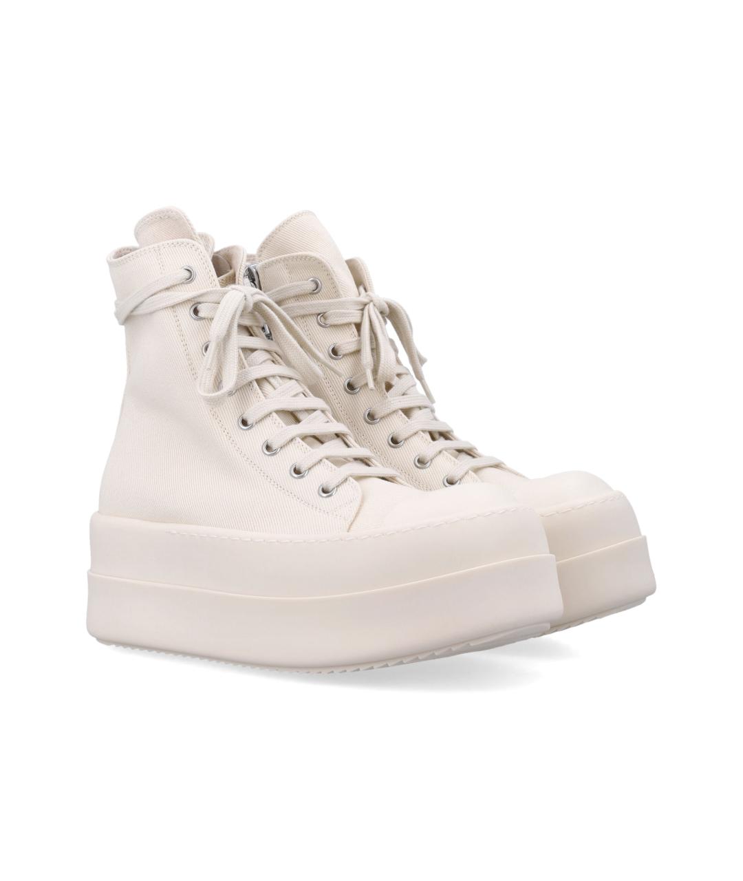 RICK OWENS Белые текстильные кеды, фото 3