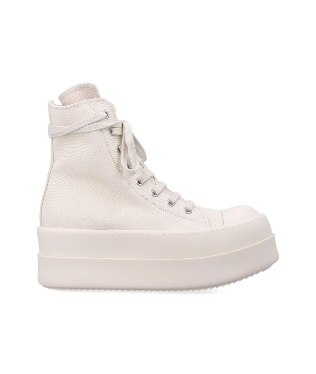 RICK OWENS Белые текстильные кеды, фото 1