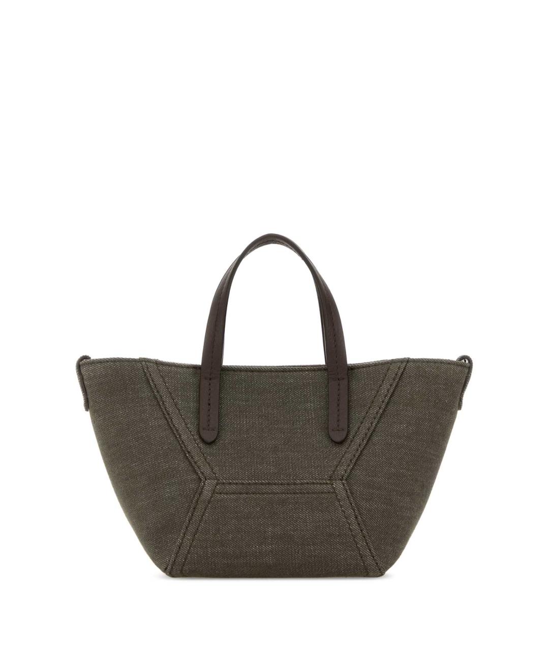 BRUNELLO CUCINELLI Зеленая тканевая сумка тоут, фото 1