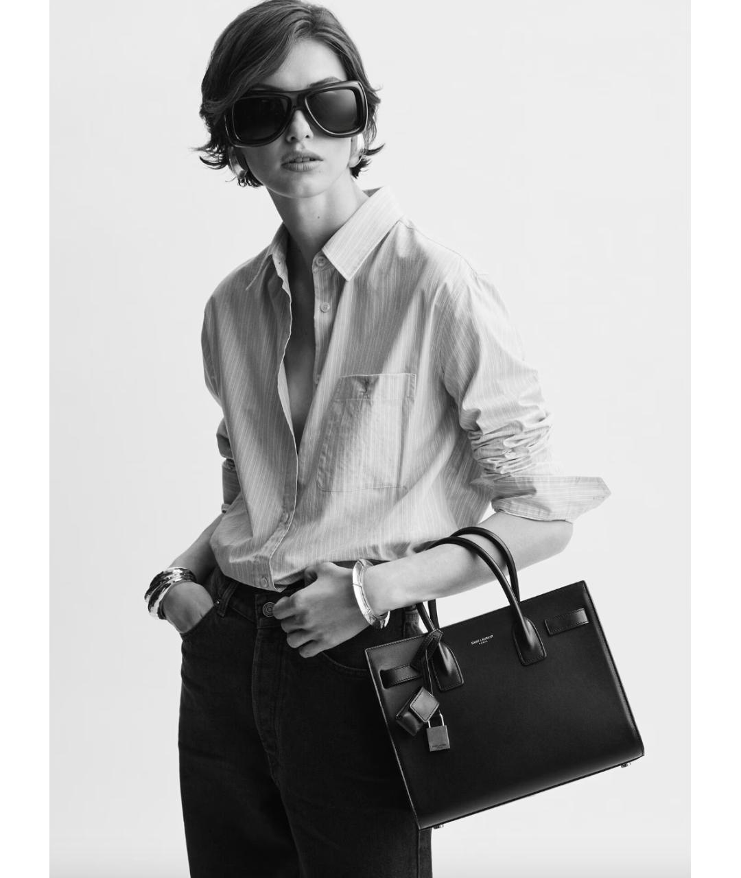 SAINT LAURENT Коричневая замшевая сумка тоут, фото 6