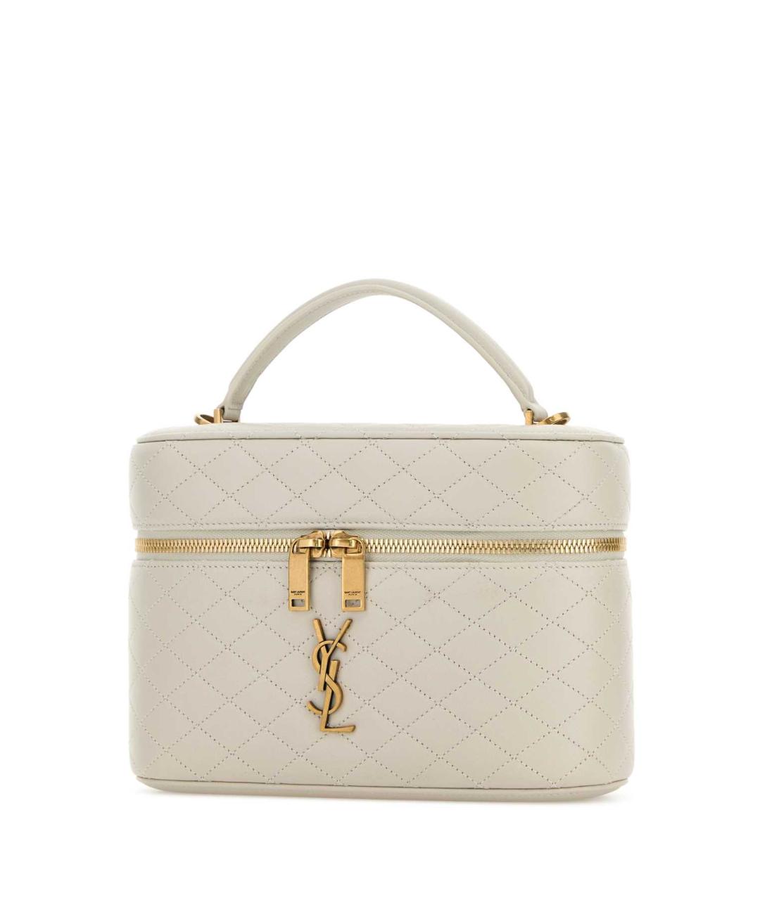 SAINT LAURENT Белая кожаная сумка через плечо, фото 2
