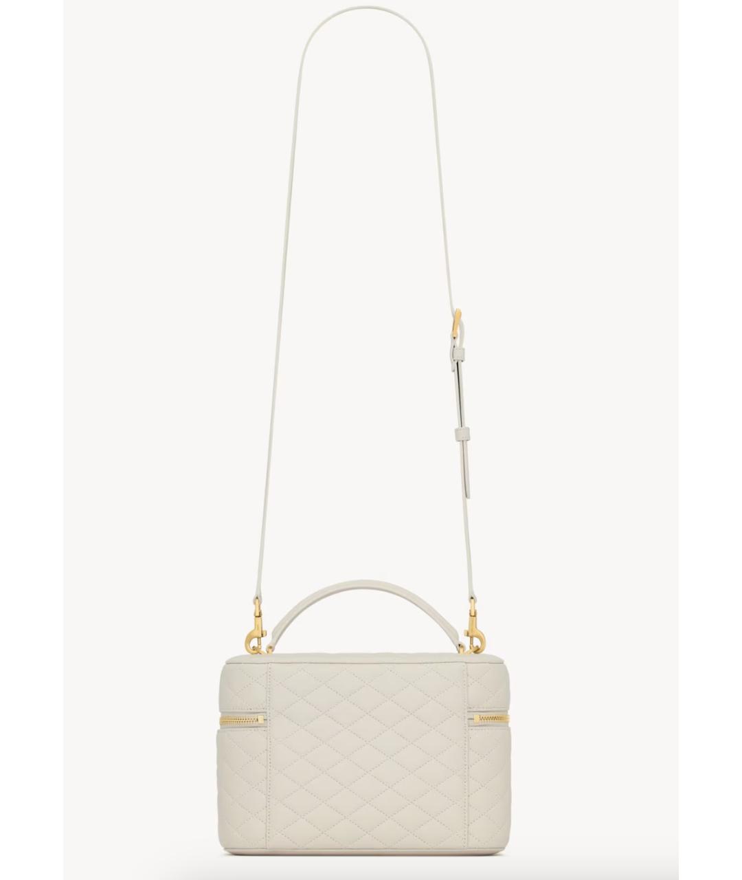 SAINT LAURENT Белая кожаная сумка через плечо, фото 4