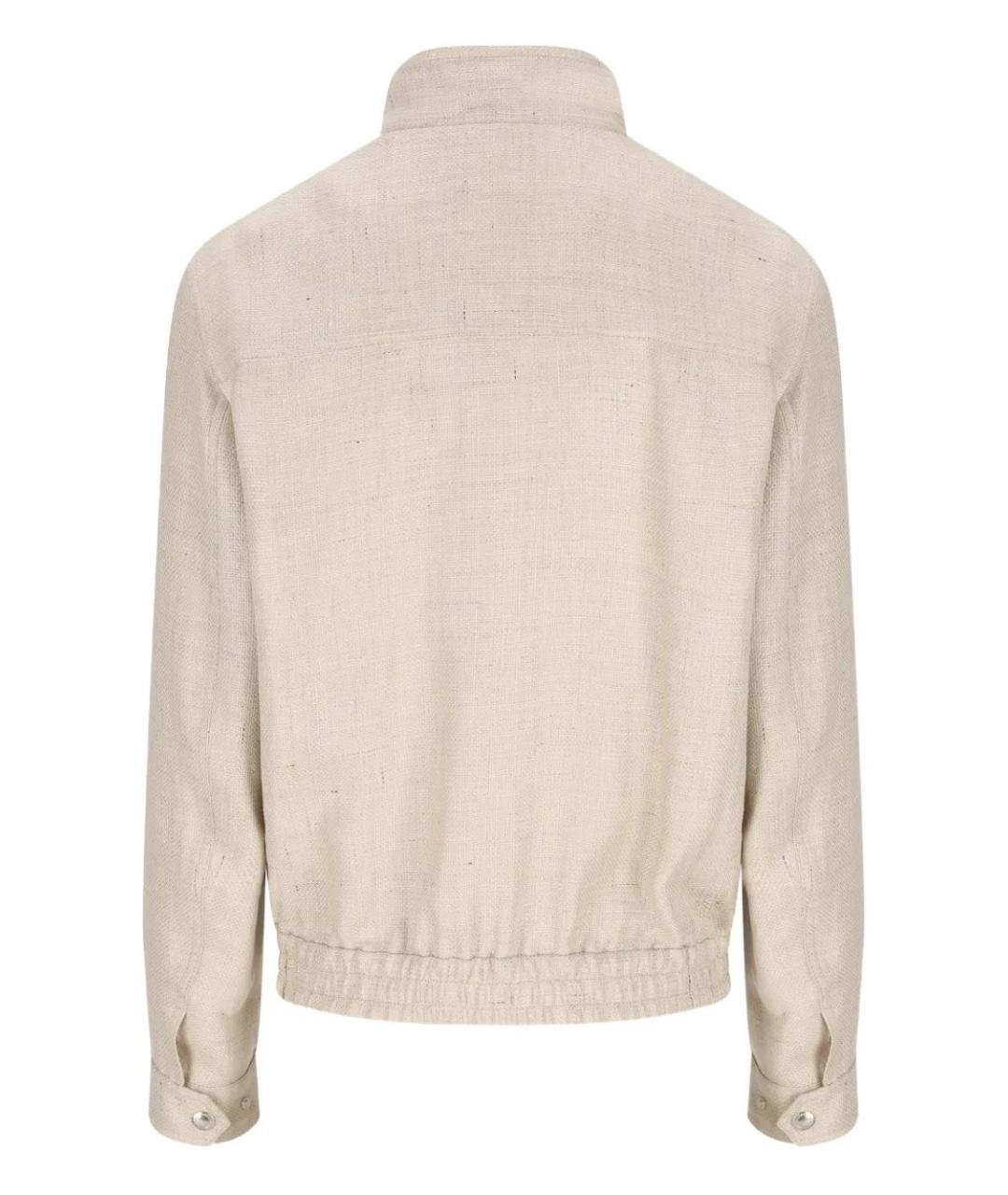 BRUNELLO CUCINELLI Бежевая шелковая куртка, фото 2