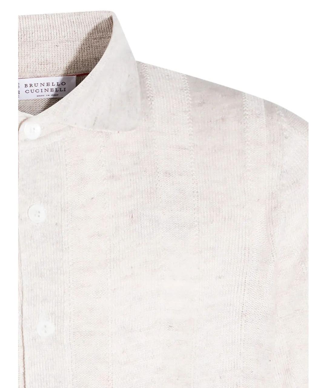BRUNELLO CUCINELLI Бежевый льняной кардиган, фото 3