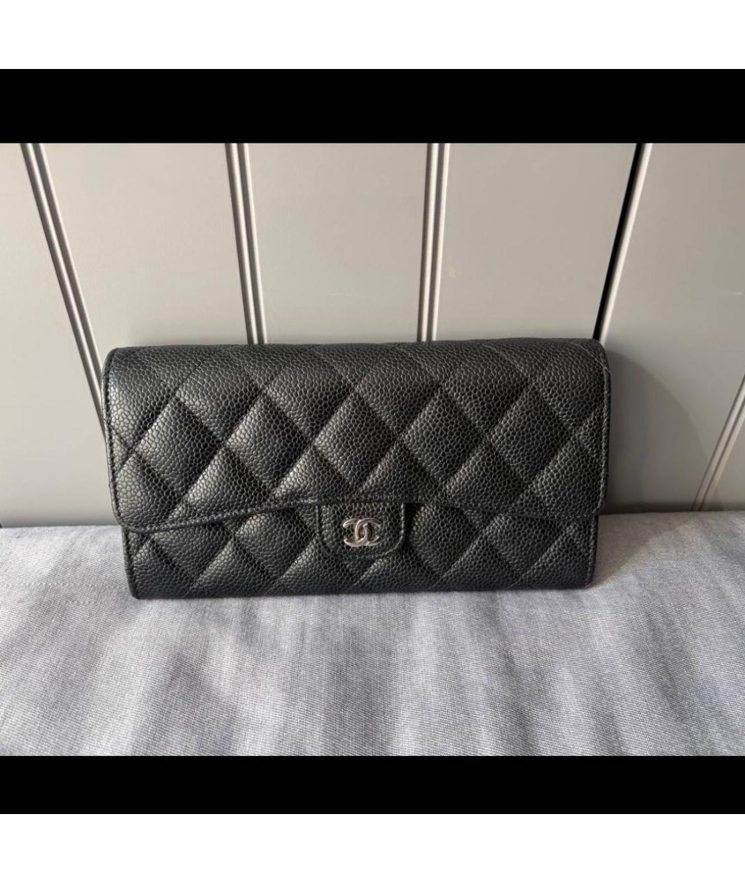 CHANEL Черный кожаный кошелек, фото 7