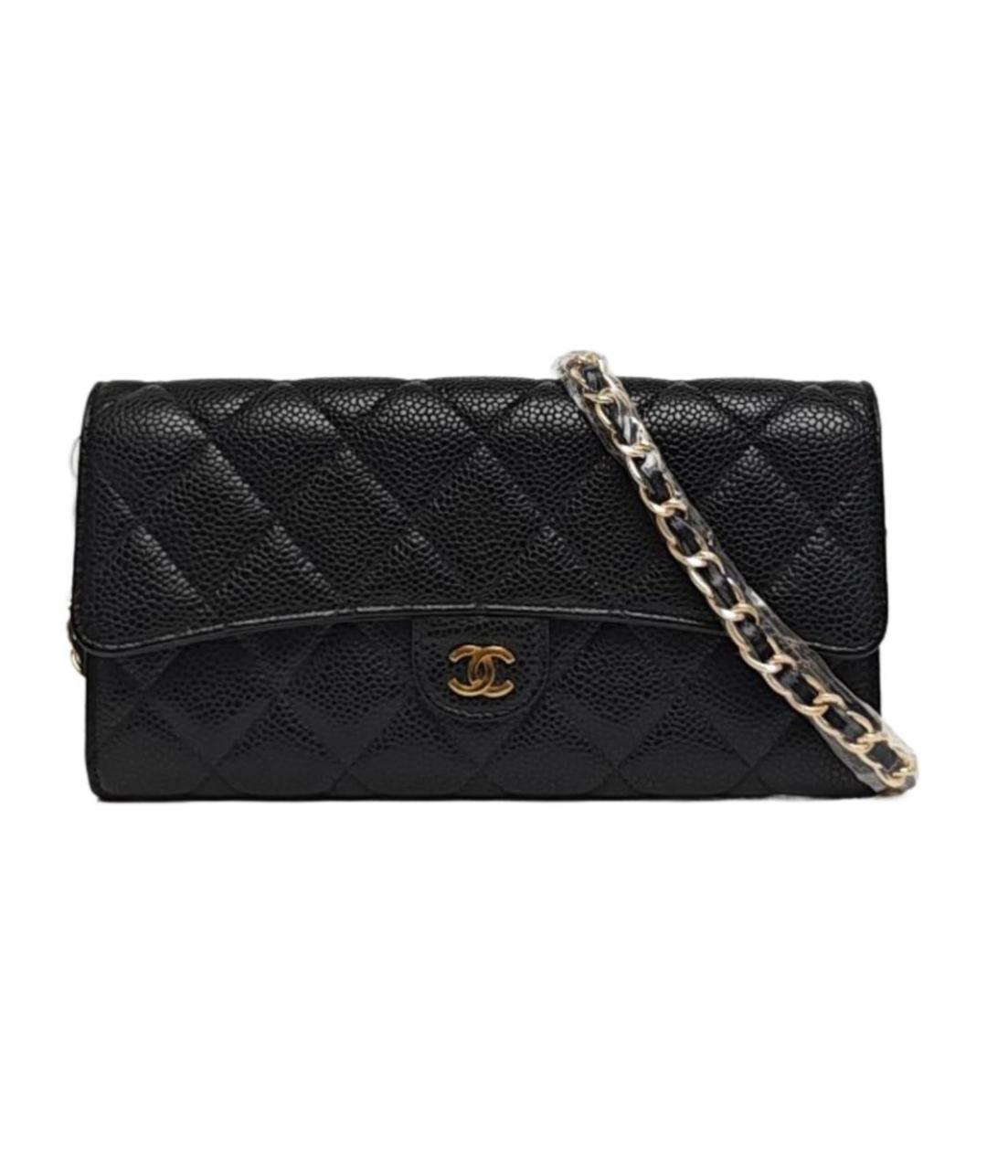 CHANEL Черный кожаный кошелек, фото 6