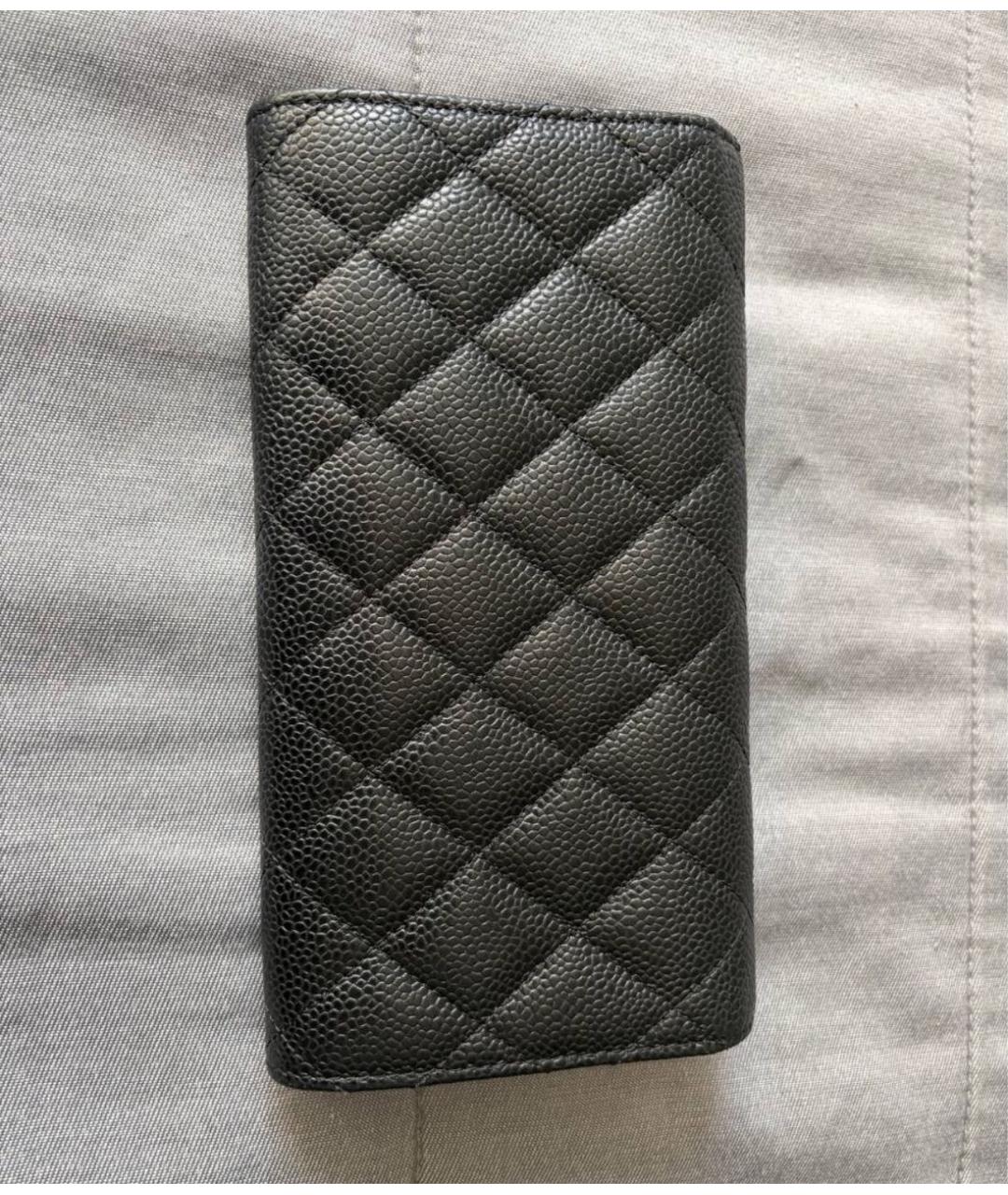 CHANEL Черный кожаный кошелек, фото 2