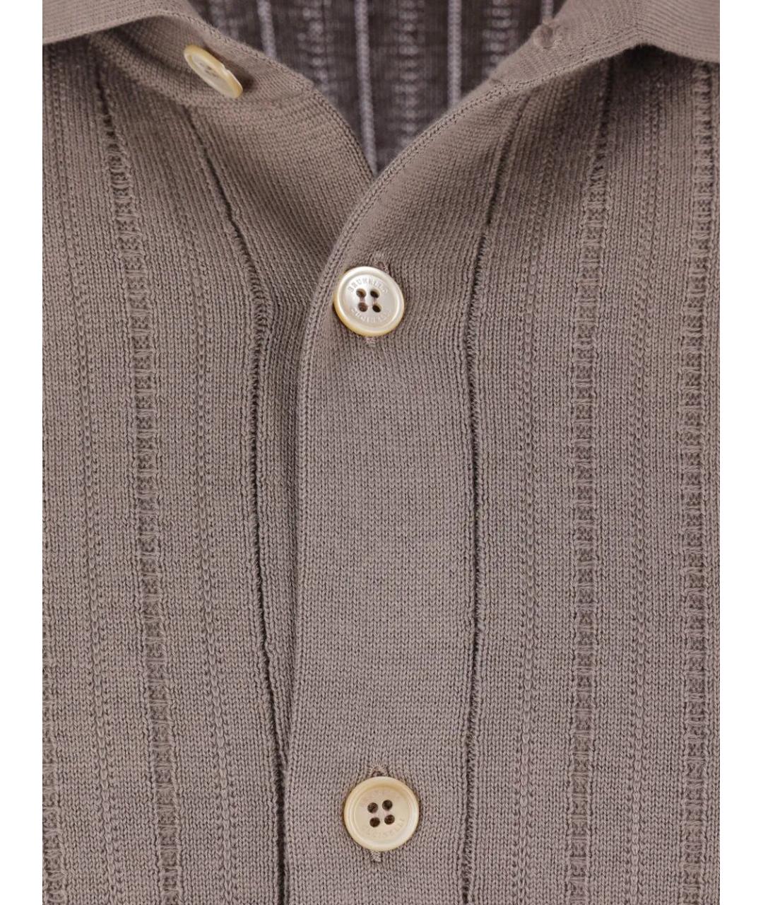 BRUNELLO CUCINELLI Коричневый хлопковый кардиган, фото 2
