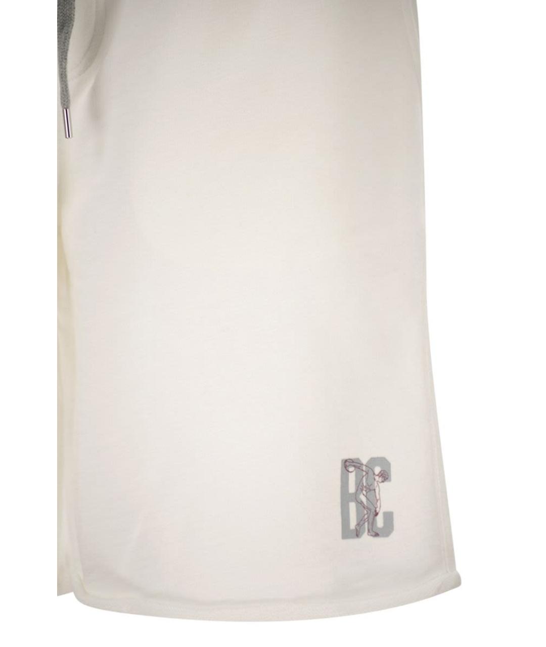 BRUNELLO CUCINELLI Белые хлопковые шорты, фото 4