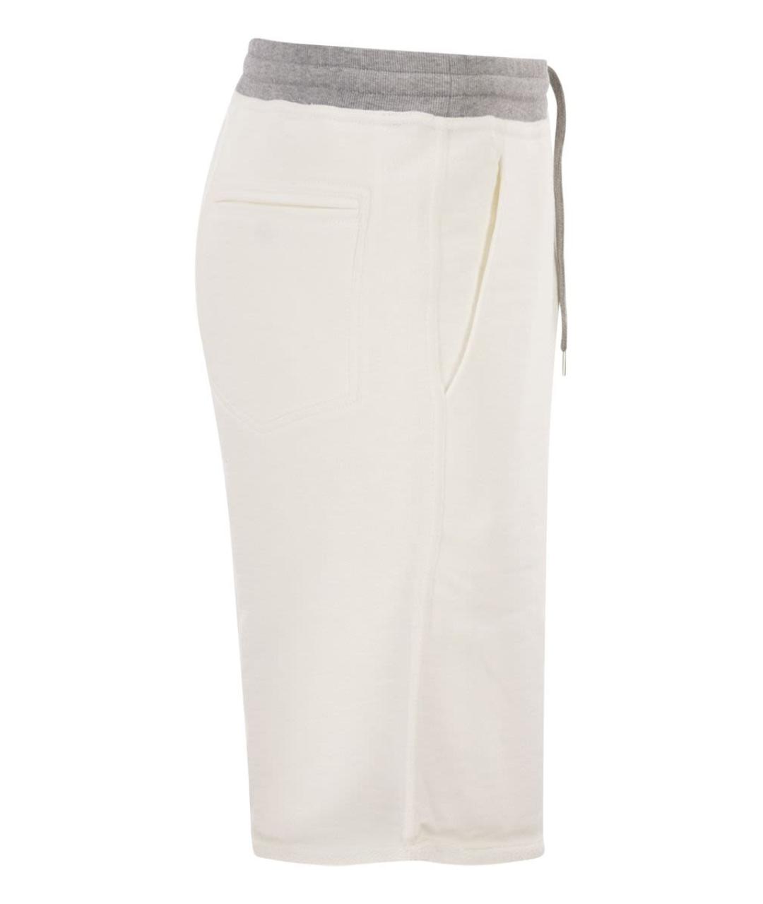 BRUNELLO CUCINELLI Белые хлопковые шорты, фото 3